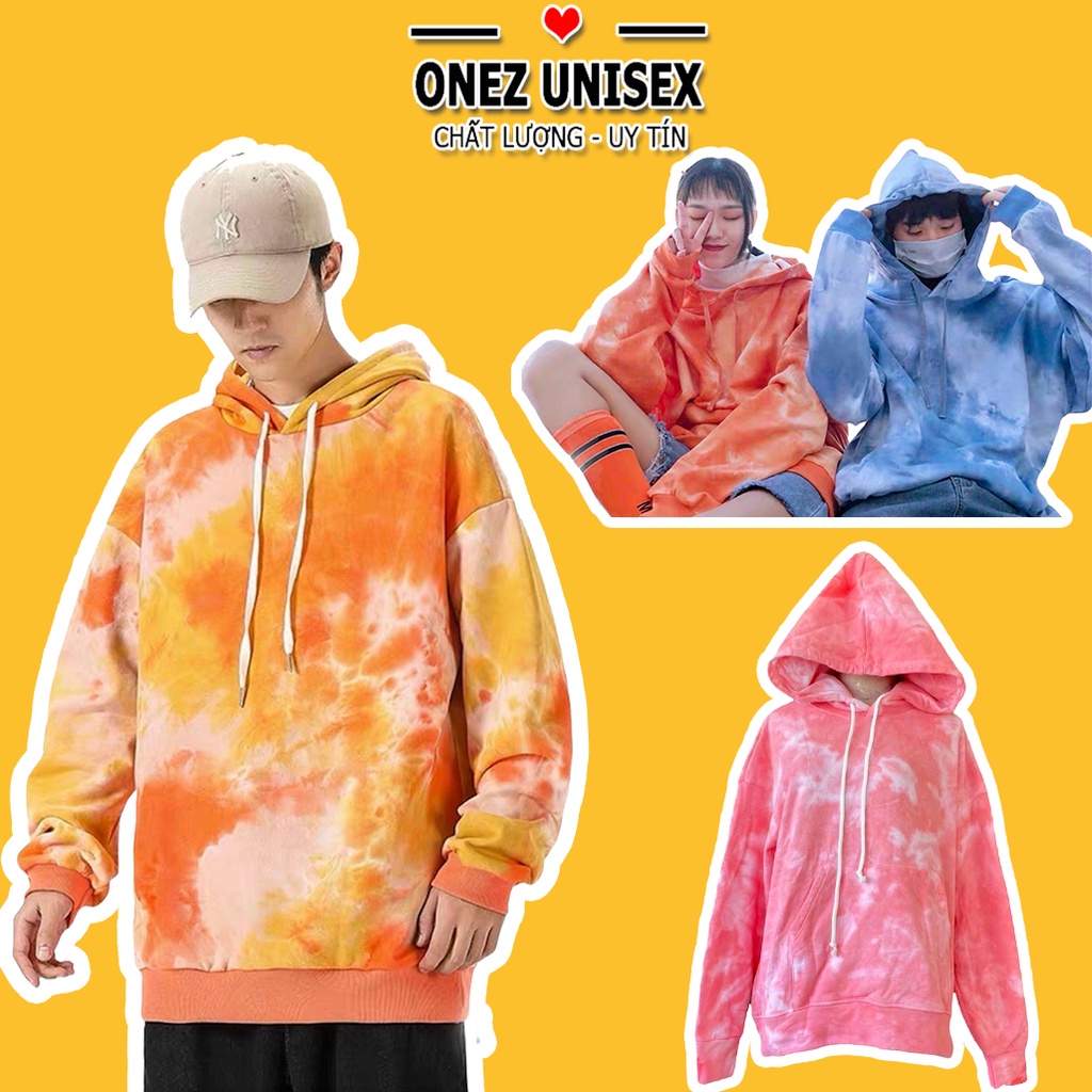 Áo Hoodie loang màu cá tính ONEZ nỉ ngoại mềm mịn chất lượng bao đẹp