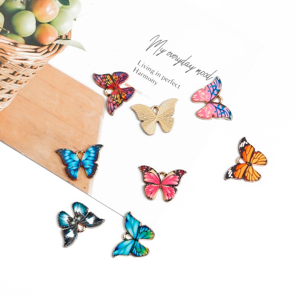 Set 4 Mặt Dây Chuyền Hình Bướm Xinh Xắn 21x15mm