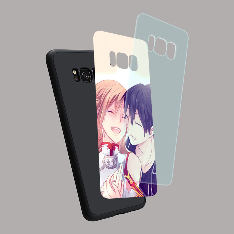 Ốp Lưng Kính Cường Lực In Hình Sword Art Online Nhật Bản Cho Samsung Note 8 9 10 S7 Edge S8 S9 S10 S20 Ultra Lite Plus