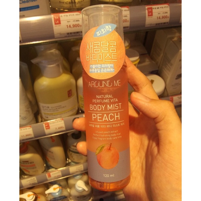Xịt thơm dưỡng da toàn thân hương Đào - AROUND ME Natural Perfume Vita Body Mist Peach | BigBuy360 - bigbuy360.vn