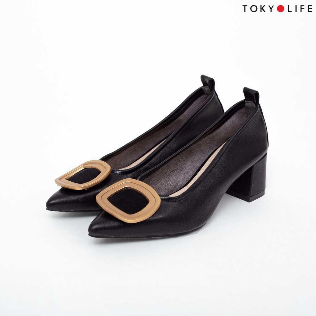 [Mã WABRTTET1 giảm 10% đơn 250K] Giày cao gót nữ TOKYOLIFE mũi nhọn E9SHO600I màu trắng kem .