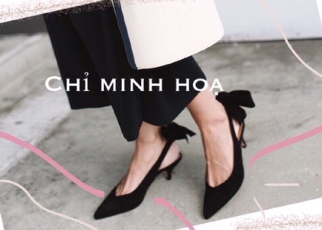 Giày sandal slingback ZARA nơ 2 kiểu