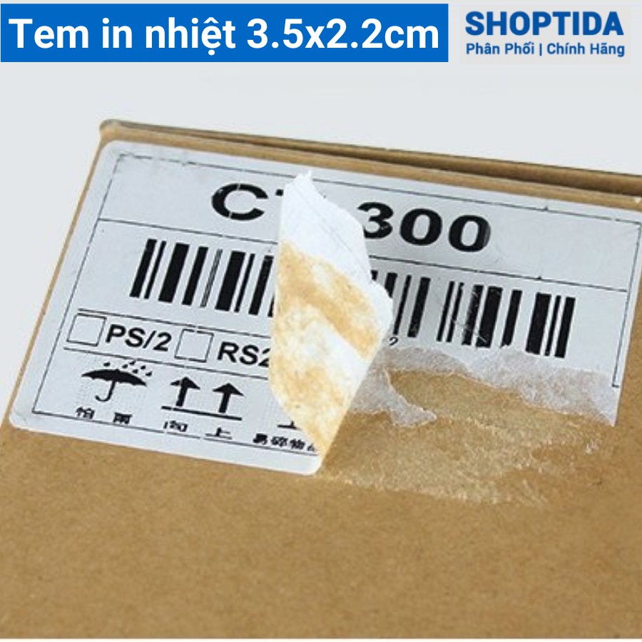 Tem in nhiệt Shoptida 35*22mm in minicode, barcode, 2 tem 1 hàng, sử dụng cho máy in nhiệt Shoptida SP4