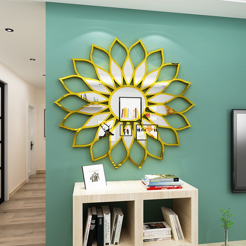 Miếng Dán Tường Trang Trí Hình Hoa Hướng Dương 3d Bằng Acrylic