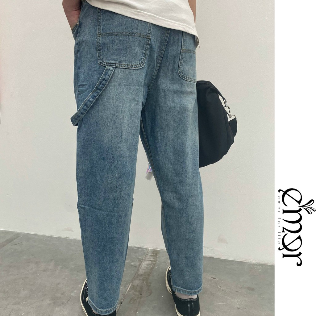 Quần JEAN BAGGY ỐNG SUÔNG Oversize Nam Nữ phong cách Hàn Quốc Ullzang E'mer | BigBuy360 - bigbuy360.vn