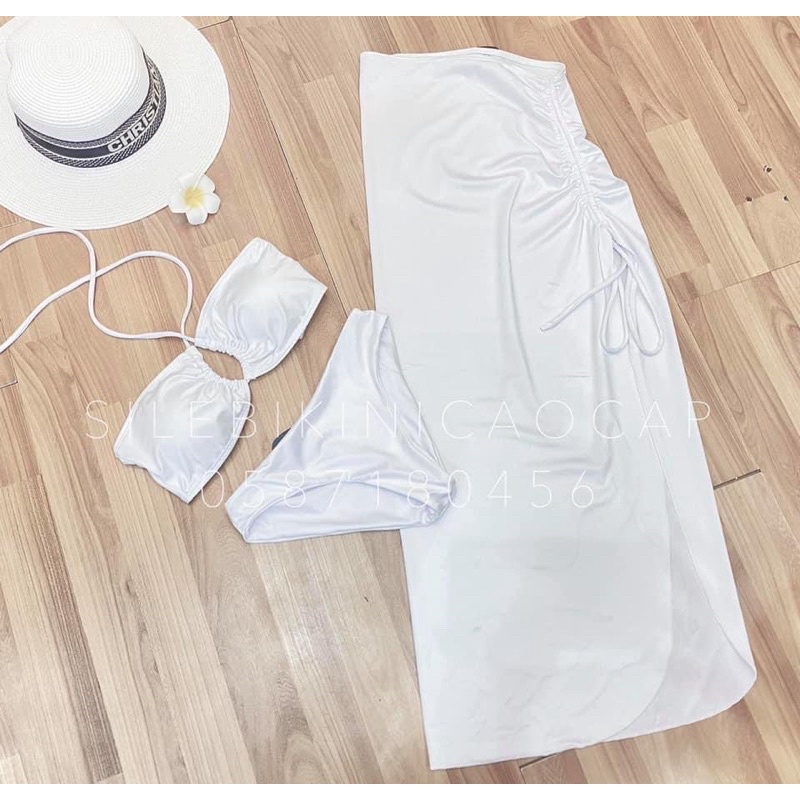 Bikini Set đồ bơi nữ 3 chi tiết kèm quây váy quần chip sang chảnh Bella