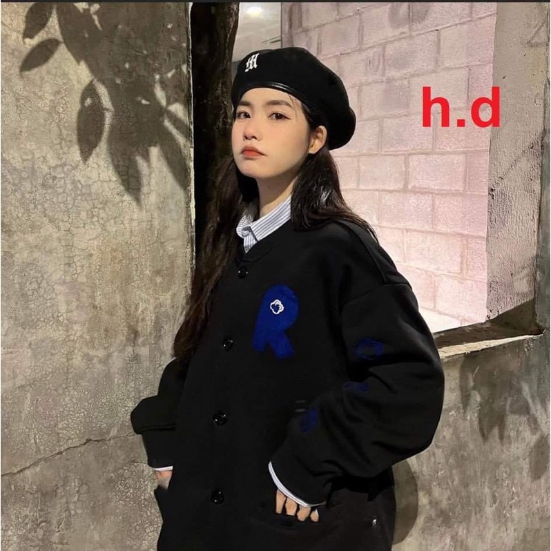 Áo cadigan chữ R xanh HD6