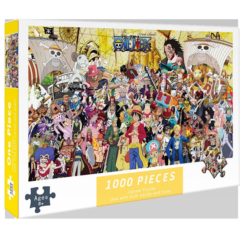 Tranh ghép hình 1000 mảnh  anime, onepiece, pokemon, naruto dành cho người lớn và trẻ em. Kích thước: 75x50 cm. Quà tặng