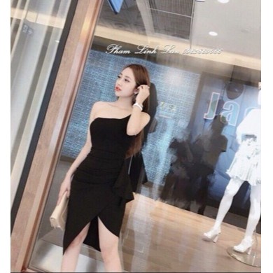 Đầm body lệch vai váy đắp chéo sang trọng + Ảnh thật | BigBuy360 - bigbuy360.vn