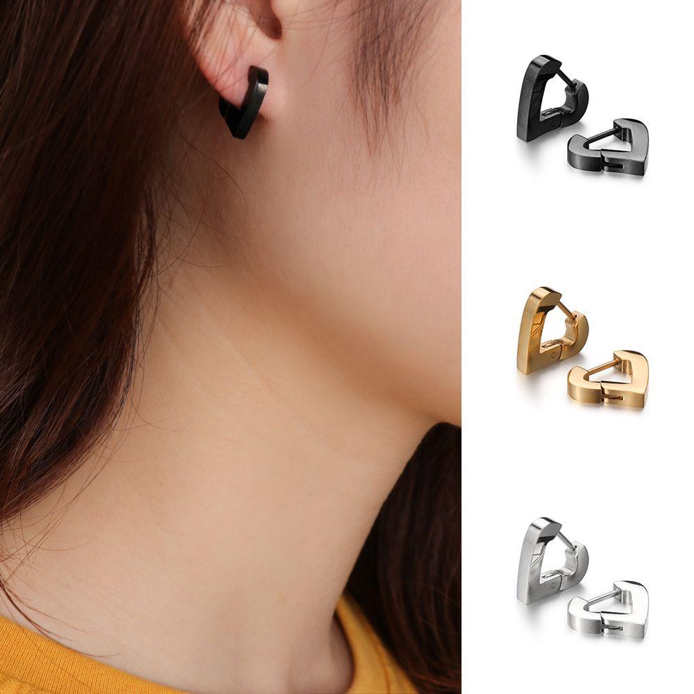 NIUYOU Khuyên Tai Tròn Mặt Ngôi Sao / Trái Tim Thời Trang Cho Nữ