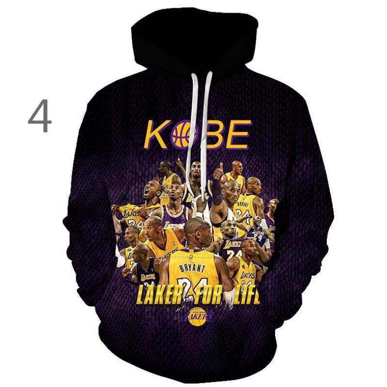 ❤️Cửa hàng nam giới❤️ Áo hoodie in hình Kebig Kobe cá tính | Áo hoodie in chữ Lakers 24th thời trang năng động