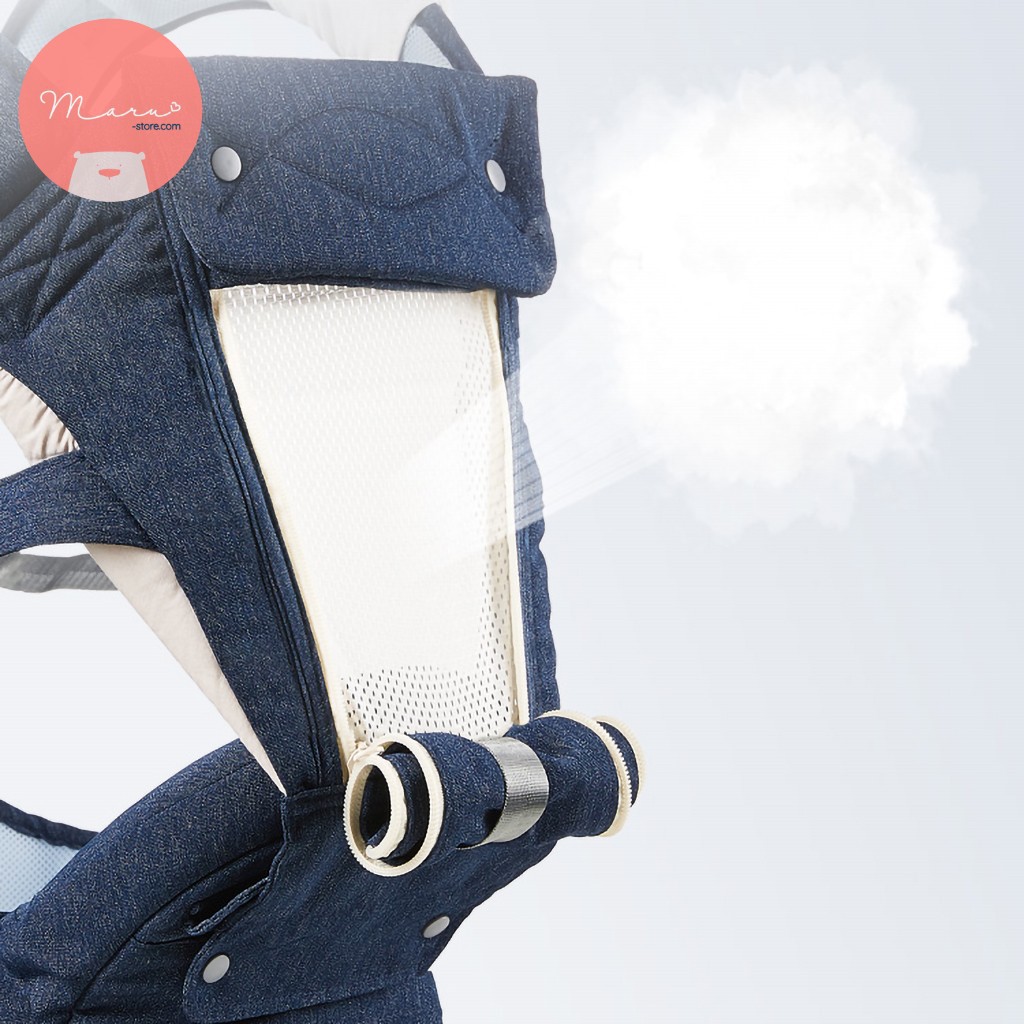 [Có sẵn] Địu vải denim Crowned Love (đế ngồi gập gọn)