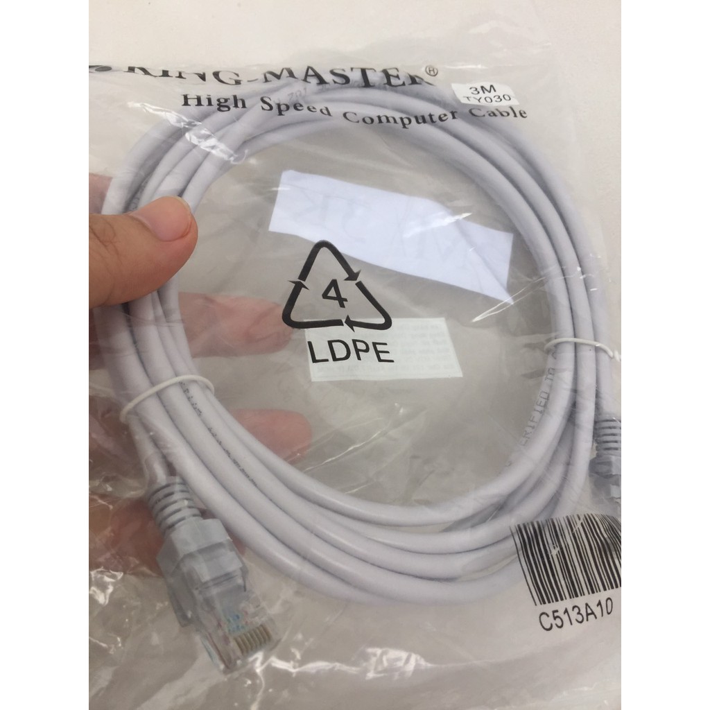 Cáp mạng 3M UTP CAT 5E King-Master High Speed trắng - Hãng phân phối