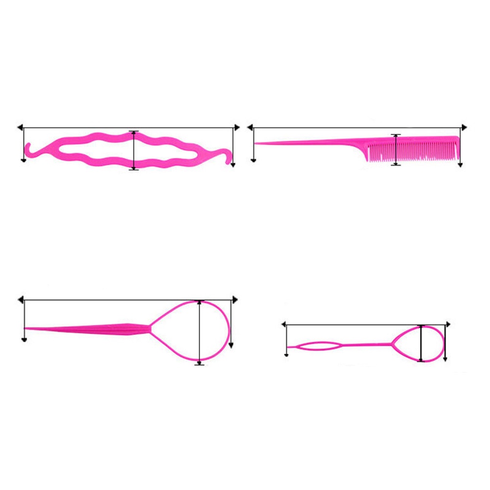 Set 4 dụng cụ buộc tóc tạo kiểu tiện lợi cho nữ