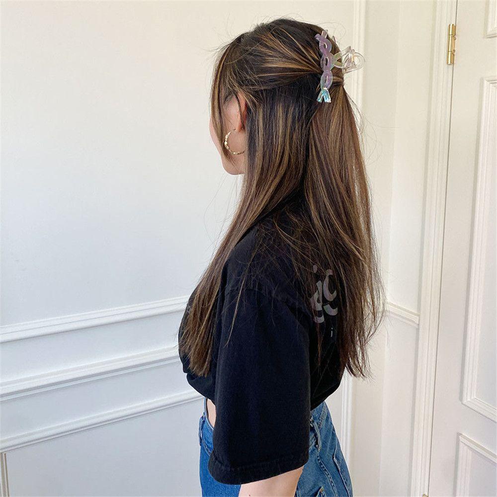 BJA Kẹp Tóc Càng Cua Màu Trơn Trong Suốt Cho Nữ