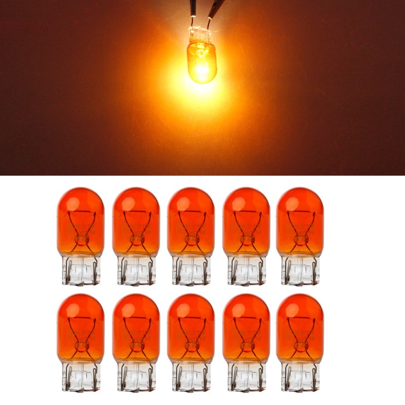 Hộp 10 bóng đèn T20 báo hiệu rẽ màu hổ phách