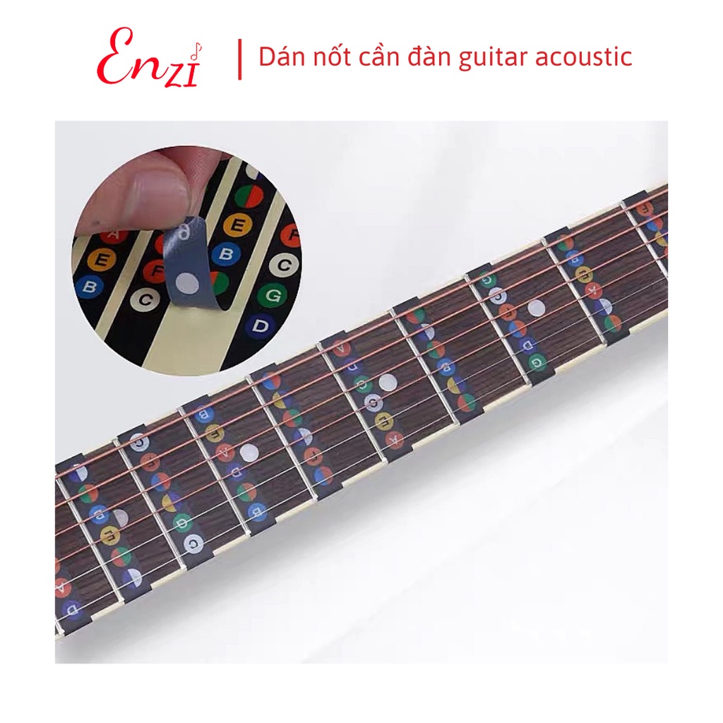 Sticker guitar ukulele dán nốt cần đàn guitar ukulele