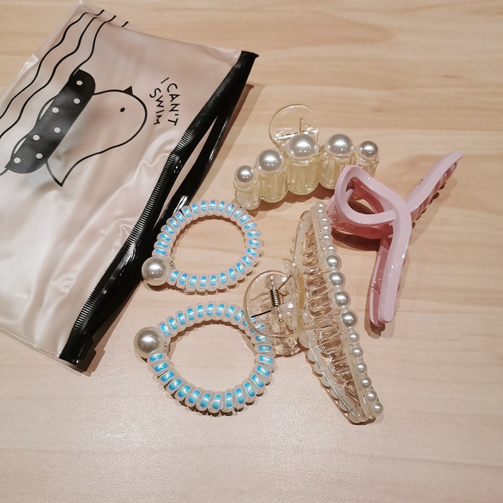 Set 6 kẹp tóc đính ngọc trai giả thanh lịch cho nữ