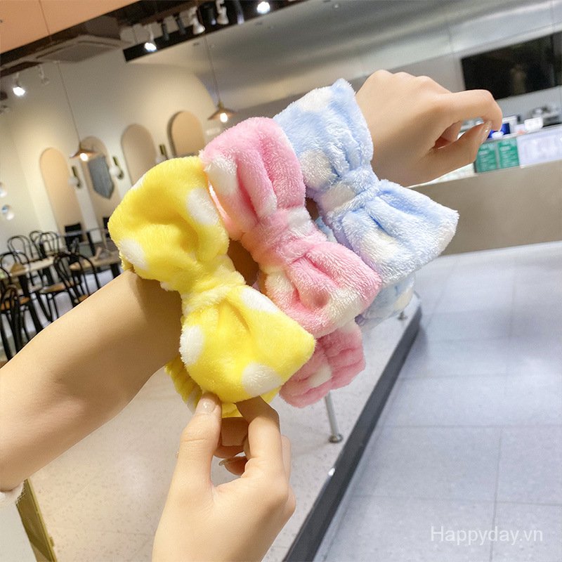 Băng đô nơ vải nhung mềm mại cho nữ