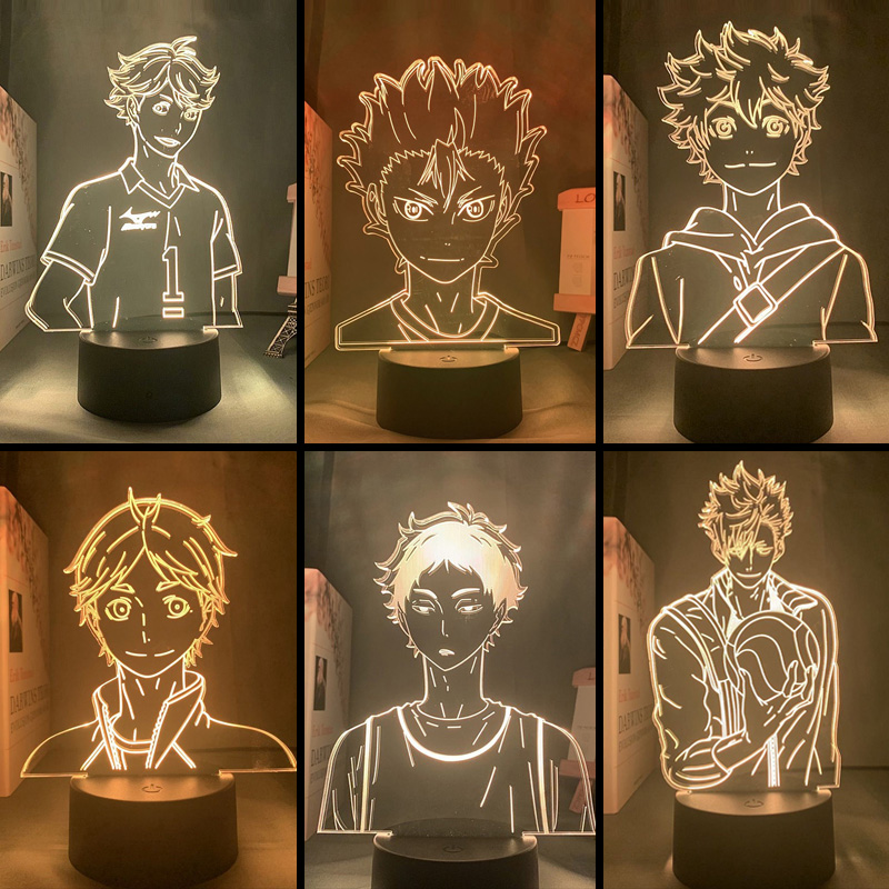 Đèn ngủ LED 3d 7 màu hình Anime Haikyuu