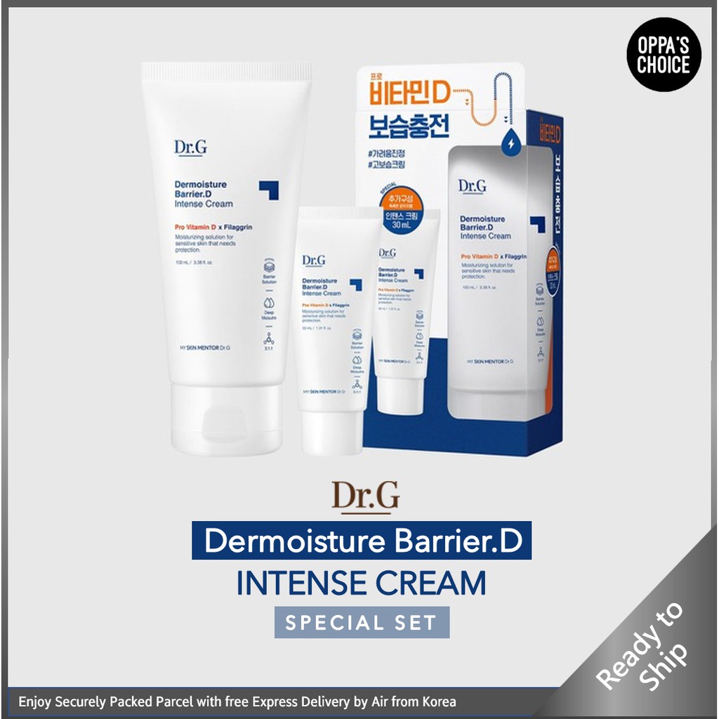SET KEM DƯỠNG Dr.G Dermoisture Barrier.D Intense Cream 100ml Special Set  Pro Vitamin D x Filaggrin