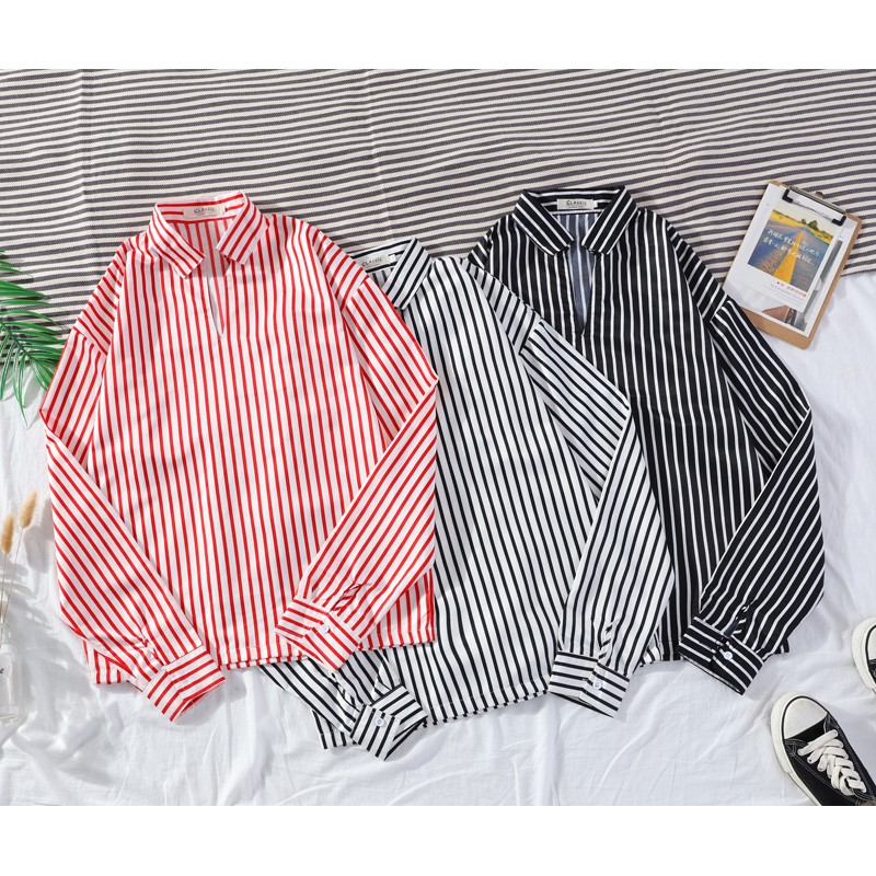 Men's fashion style striped long-sleeve shirt
