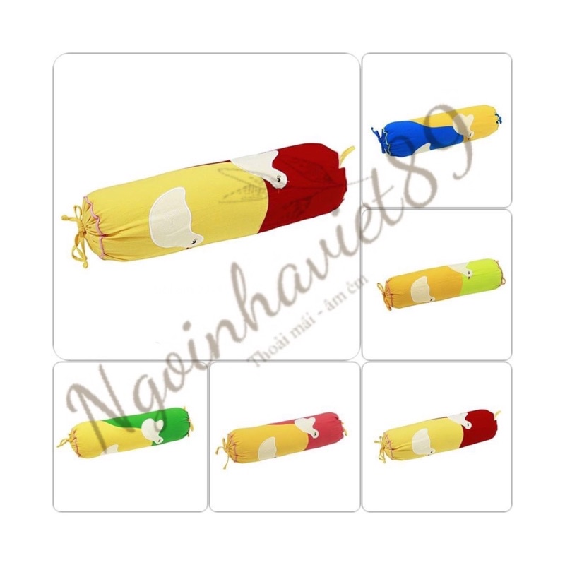 Gối ôm trẻ em, gối ôm cho bé 22x55, 25x80  cotton xốp màu đắp vịt Homtex