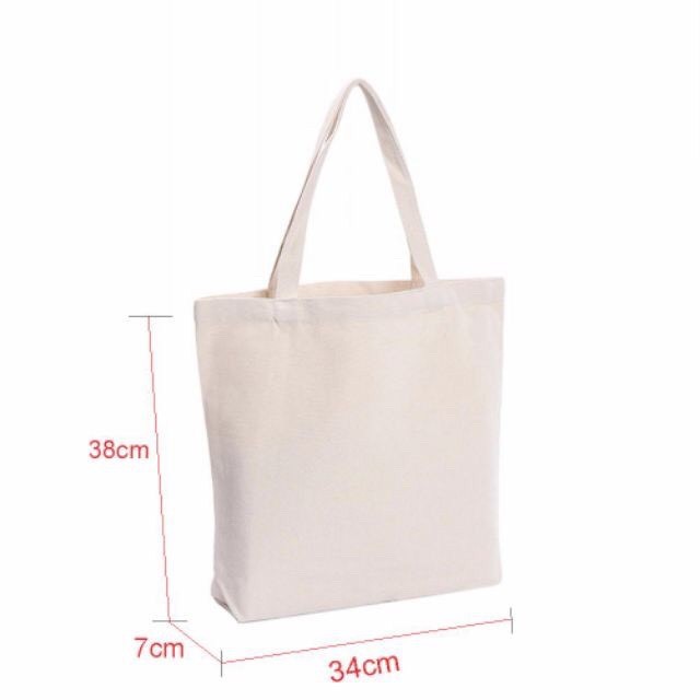 Túi tote trơn vải bố đựng đồ canvas Hazin phong cách Hàn Quốc,tote đeo vai vải canvas