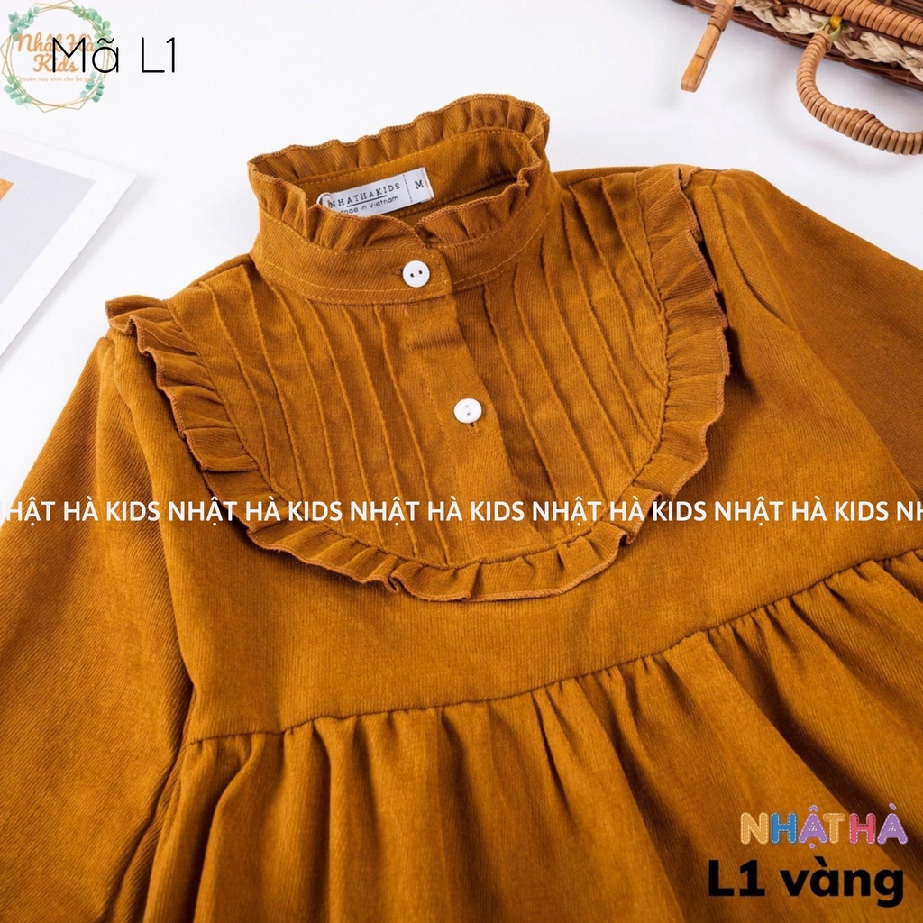 Váy bé gái thu đông NHẬT HÀ size đại từ 11-45kg chất len tăm dáng xòe siêu điệu