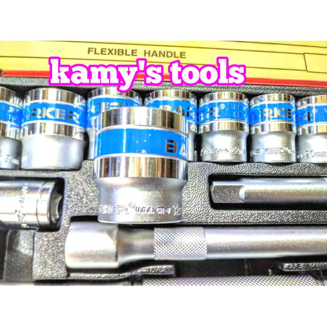 BỘ TUÝP KHẨU 25 CHI TIẾT 1/2” BARKER HỆ MÉT, HỆ INCH CHÍNH HÃNG(BỘ ĐẦU TUÝP, BỘ ĐẦU KHẨU, BỘ ĐẦU CHỤP)