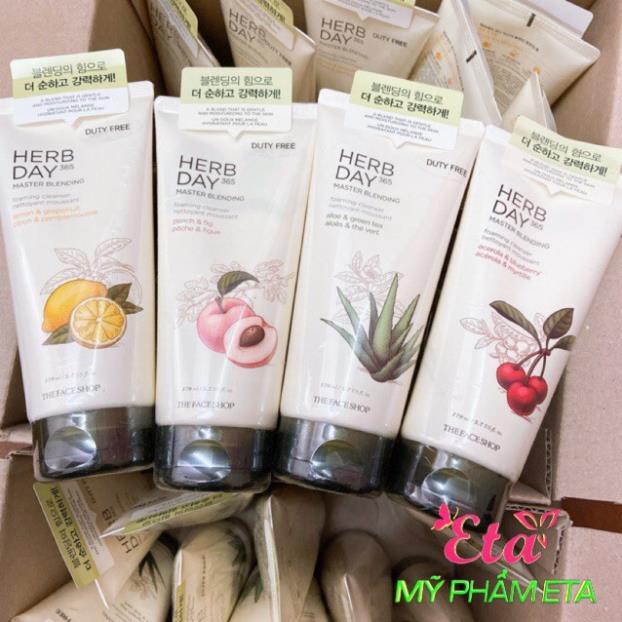 Hàng Hàn- Sữa rửa mặt The Face Shop Herb Day 365 Cleansing Foam TFS cho làn da sáng và mịn màng 170ml