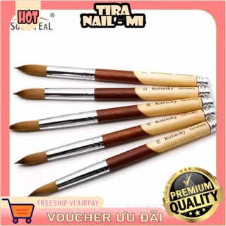 Cọ Đắp Bột KOLINSKY GERMANY Số 14 - Cọ Lông Chồn, Cán Gỗ - Kho sỉ nail mi Tira