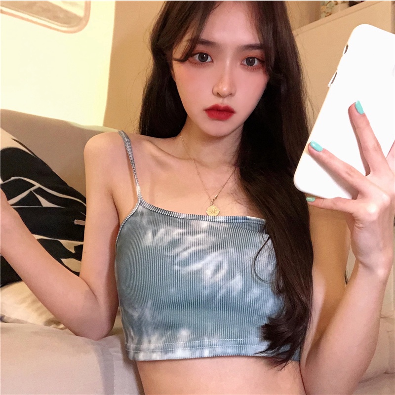 SUXI Áo Kiểu Trễ Vai Màu Nhuộm Thời Trang Mùa Hè Quyến Rũ Cho Nữ