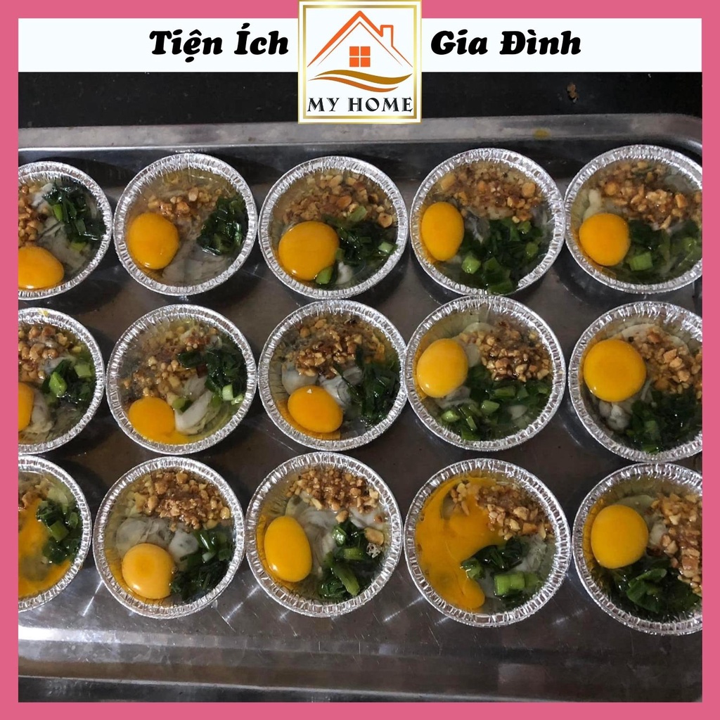 Set 100 chén giấy bạc nhỏ nướng bánh trứng, khuôn nướng bánh tart trứng