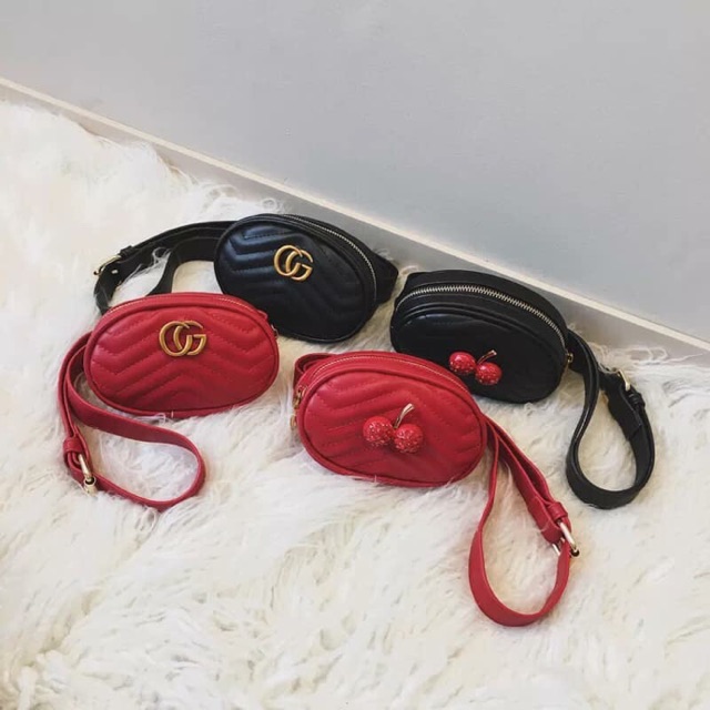 Túi đeo bụng gucci , cherry