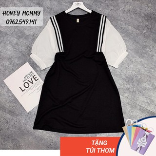 [RẺ VÔ ĐỊCH] Váy bầu phối tay lỡ HD3601 Honey Mommy