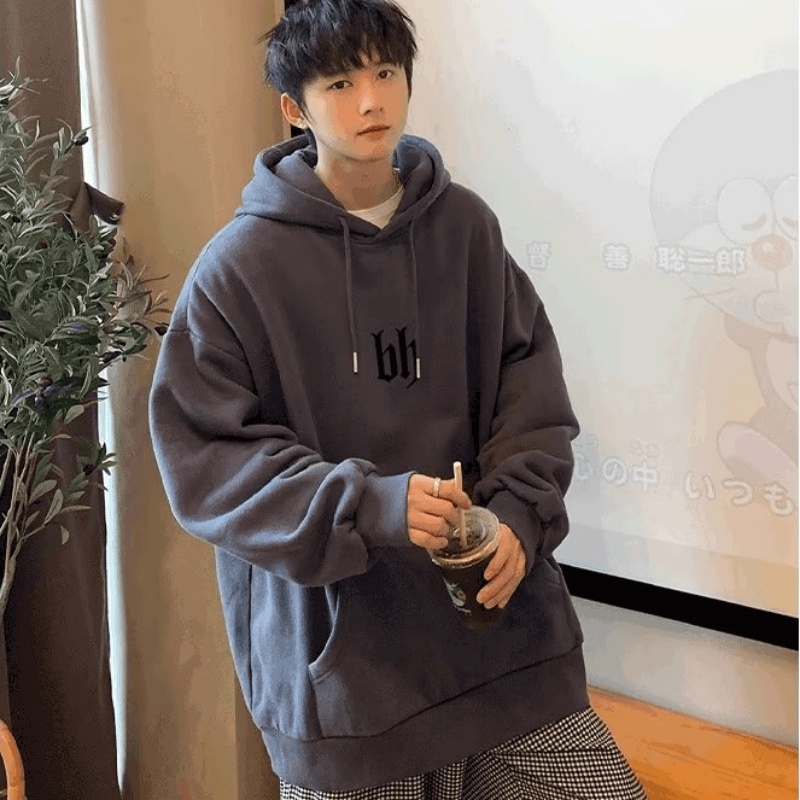 Áo Hoodie Dáng Rộng Cỡ Lớn In Chữ Thời Trang Hàn Quốc Chất Lượng Cao Cho Nam Size M-5XL