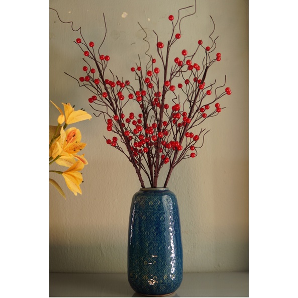 Đào đông đỏ handmade từ hạt nhựa cao cấp-75cm