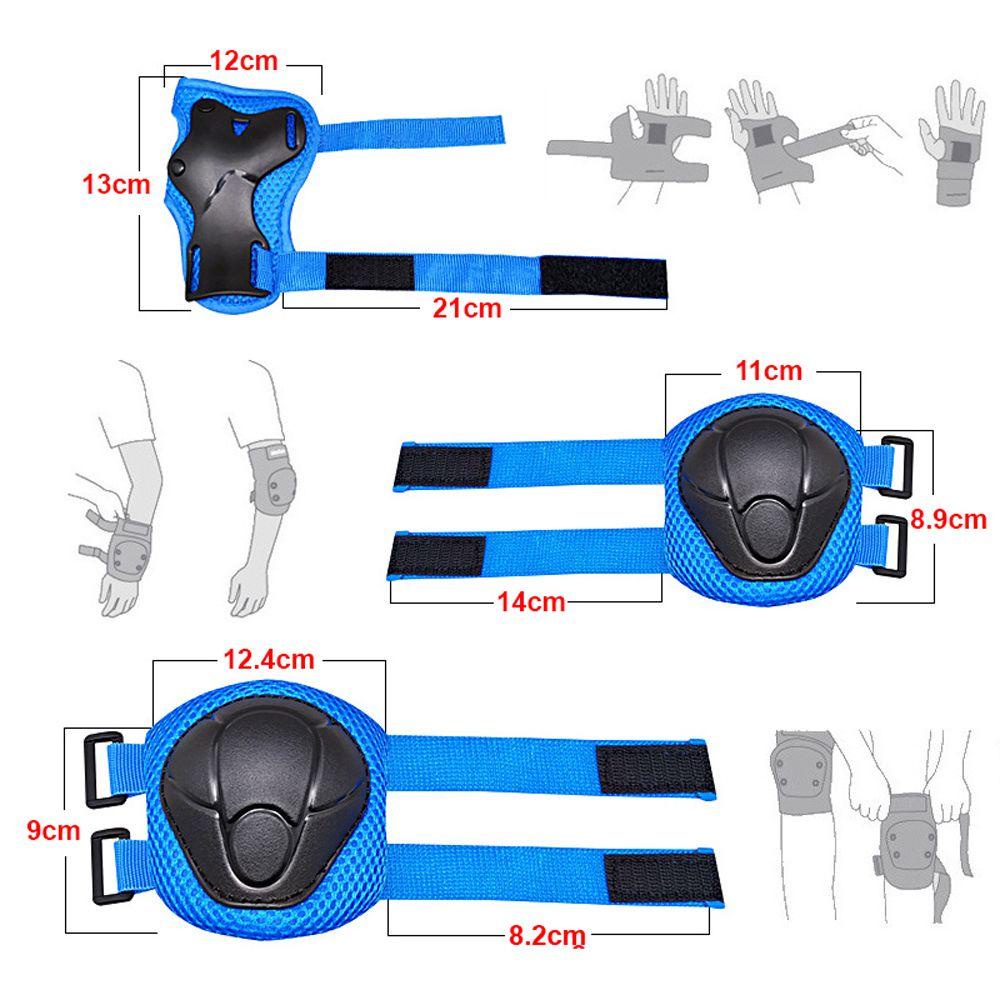 Bộ 6 Đệm Bảo Vệ Đầu Gối / Khuỷu Tay / Đầu Gối An Toàn Khi Chơi Thể Thao