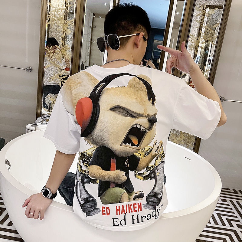 Áo Thun Ngắn Tay In Họa Tiết Cá Tính Trẻ Trung Cho Nam