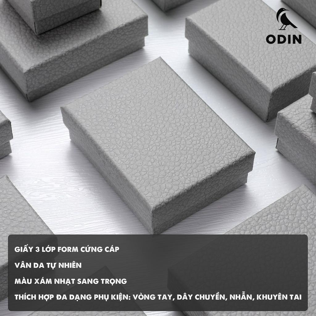 Hộp giấy xám ODIN vân da xám đựng phụ kiện - Sang trọng - Thanh lịch - Cổ điển - Thích hợp làm hộp quà tặng
