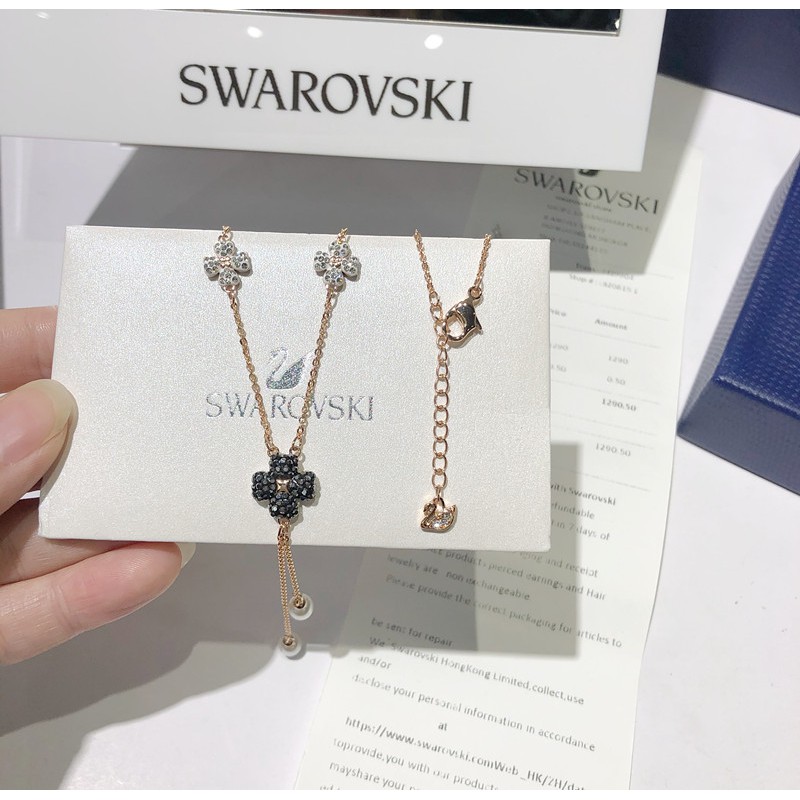 [Sản phẩm mới] Swarovski LATISHA Người đàn ông hoa thanh lịch, Dây chuyền nữ hình chữ Y tươi mát và lãng mạn