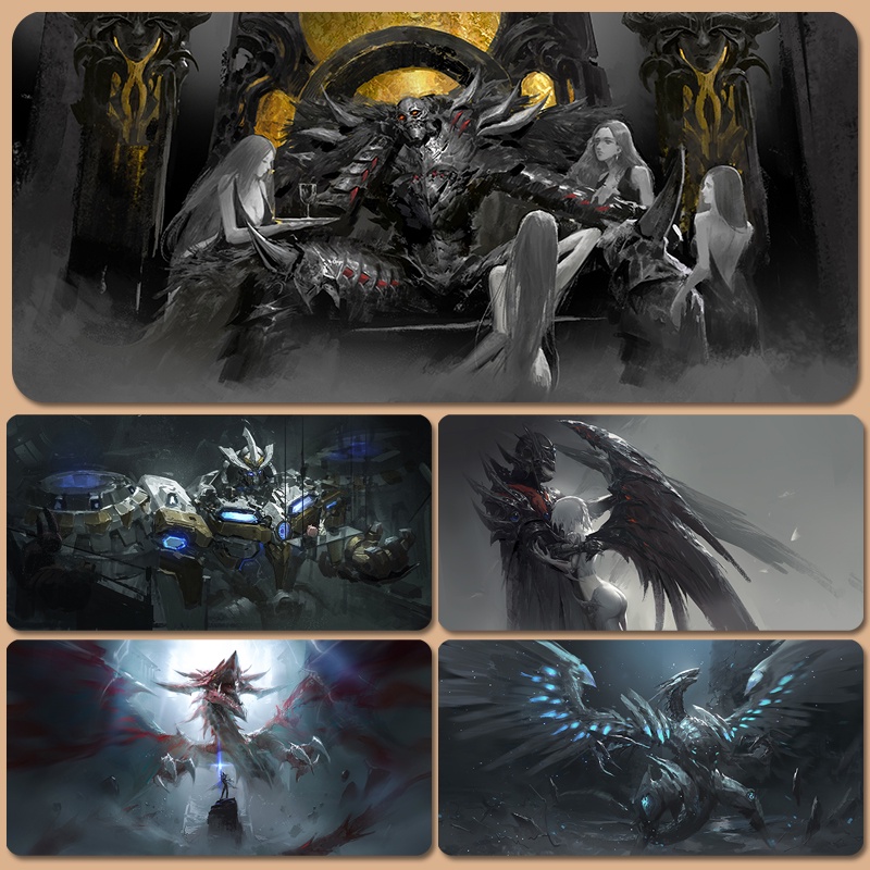 Yu-Gi-Oh Mouse Pad Blue-Eyes White Dragon Card Childhood Combat Cool Destruction Dragon Student Personality Meteor Dragon Game Keyboard Pad Desk Pad Anti-Slip Computer Office Home Collection Desktop