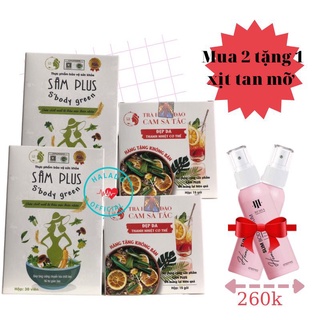 Giảm cân sâm plus hộp 30 viên kèm trà - Combo 2 hộp cam kết chính hãng