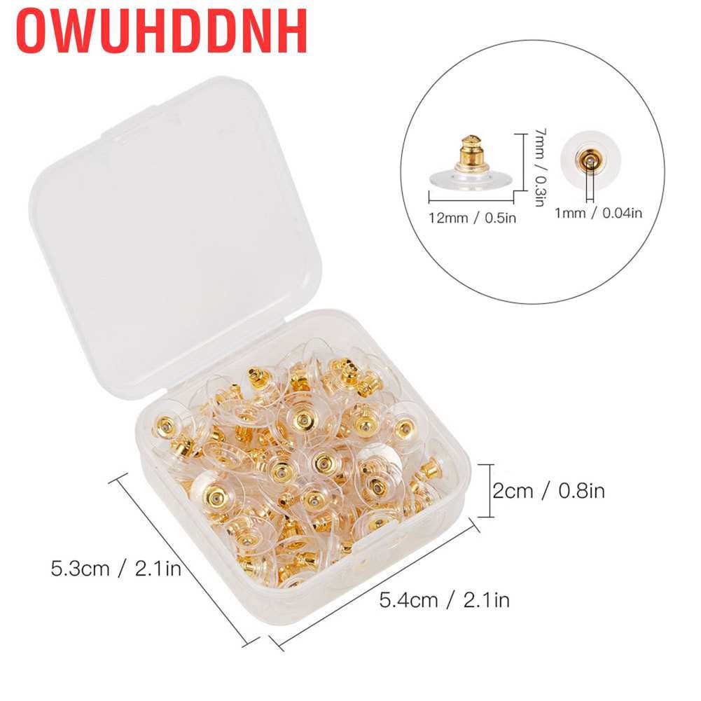 Owuhddnh 100Pcs Earring Backs Post Backings Stopper Replacement Stud Secure Hook