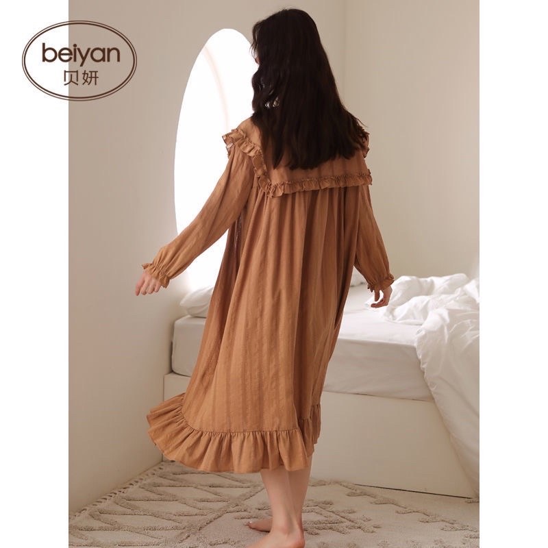 BỘ ĐỒ MẶC NHÀ TIỂU THƯ SANG CHẢNH CỔ BÈO NÂU rẻ nhất shopee
