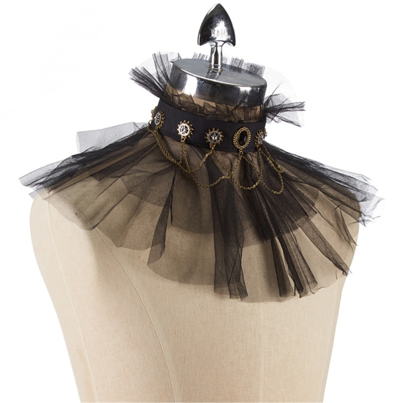 Vòng Cổ Choker Ren Hai Lớp Phong Cách Steampunk Lolita