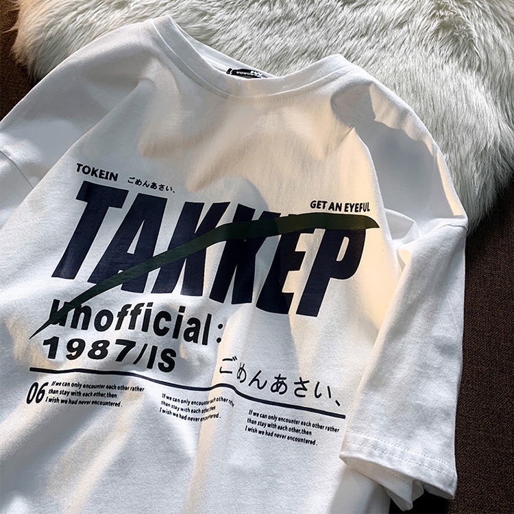 Áo Thun Tay Ngắn Dáng Rộng In Chữ Đơn Giản Thời Trang Mùa Hè Cho Nữ