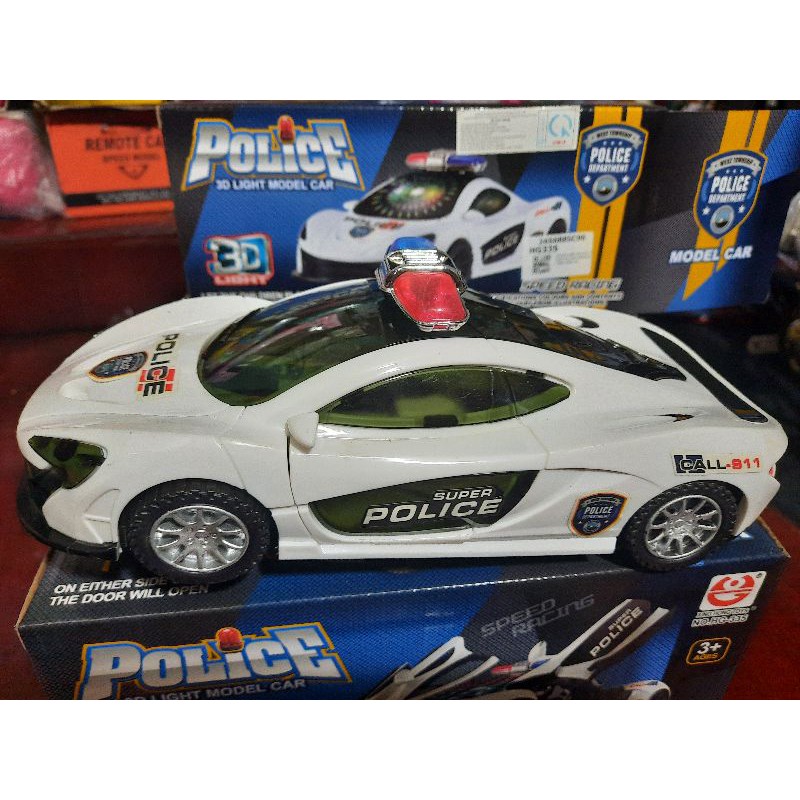 HỘP XE HƠI LAMBORGHINI CẢNH SÁT ĐIỀU KHIỂN TỚI LUI, TRÁI PHẢI PIN MỞ CỬA, MỞ CỐP, BÁNH ĐÈN