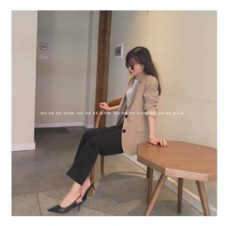 Áo Blazer nâu ghi Đỗ Hà